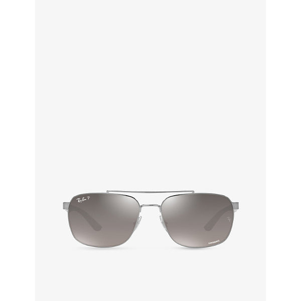 Ray-Ban RB3701 rectangular-frame metal sunglasses | LYBSTORE