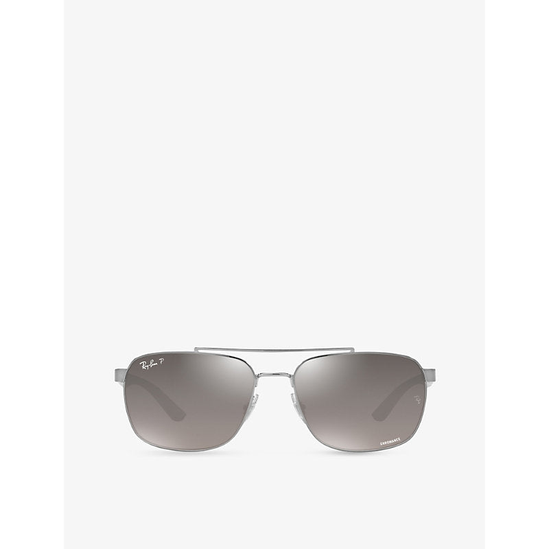  Ray-Ban RB3701 rectangular-frame metal sunglasses