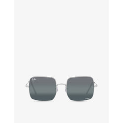  Ray-Ban RB1971 square-frame polarised metal sunglasses