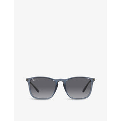  Ray-Ban RB4187 Chris square-frame rubberised sunglasses