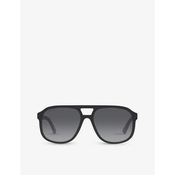  Gucci GC001933 logo-embellished pilot-frame acetate sunglasses