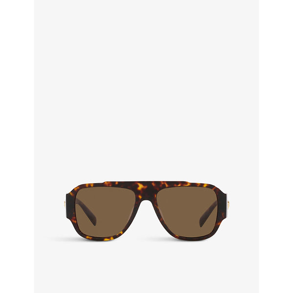  Versace VE4436U pillow-frame tortoiseshell acetate sunglasses