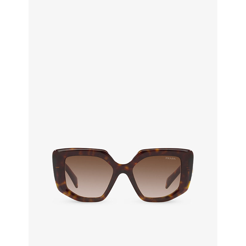  Prada PR 14ZS irregular-frame tortoiseshell acetate sunglasses