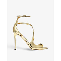 Jimmy Choo Azia 110 liquid-metal leather heeled sandals | JIMMY CHOO