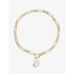 La Maison Couture Amadeus Alba 14ct yellow gold-plated brass and Keshi pearl necklace | LA MAISON COUTURE