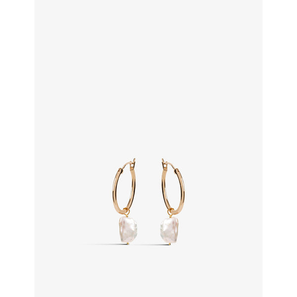 La Maison Couture Amadeus Venus 14ct recycled yellow-gold vermeil and pearl hoop earrings | LA MAISON COUTURE