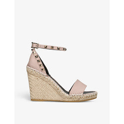  Valentino Garavani Rockstud 105 leather espadrille wedges