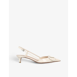  Valentino Garavani VLOGO 40 pointed-toe leather slingback courts