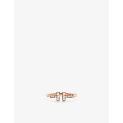 Tiffany & Co Tiffany T Wire 18ct rose-gold and 0.13ct brilliant-cut diamond ring