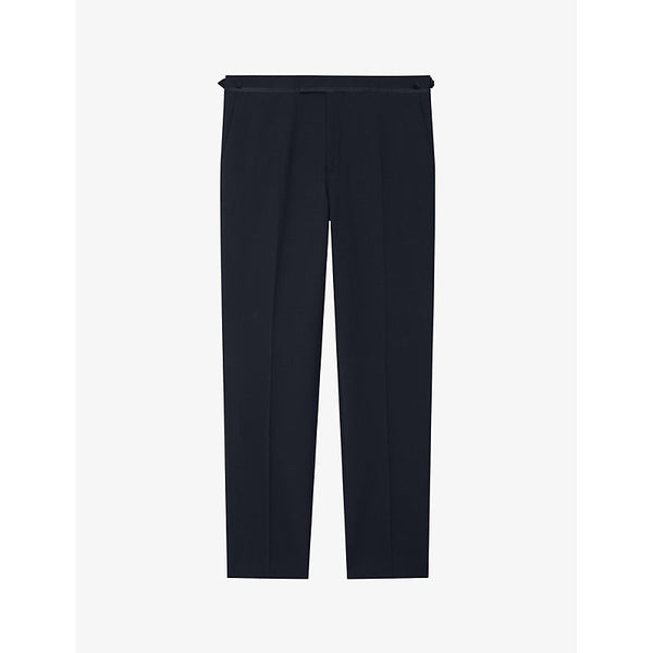  Reiss Poker slim-fit satin-trim stretch-wool blend tuxedo trousers