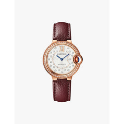 CRWJBB0084 Ballon Bleu de Cartier rose-gold, 0.79ct diamond, 0.36ct sapphire and leather automatic watch