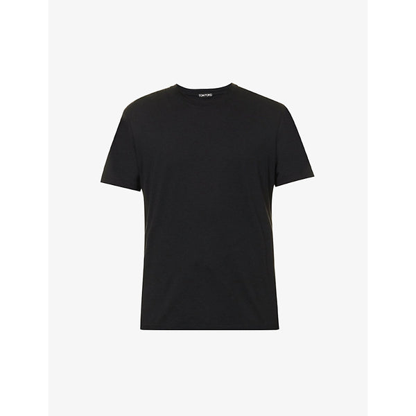 Tom Ford Brand-embroidered crewneck cotton-blend T-shirt