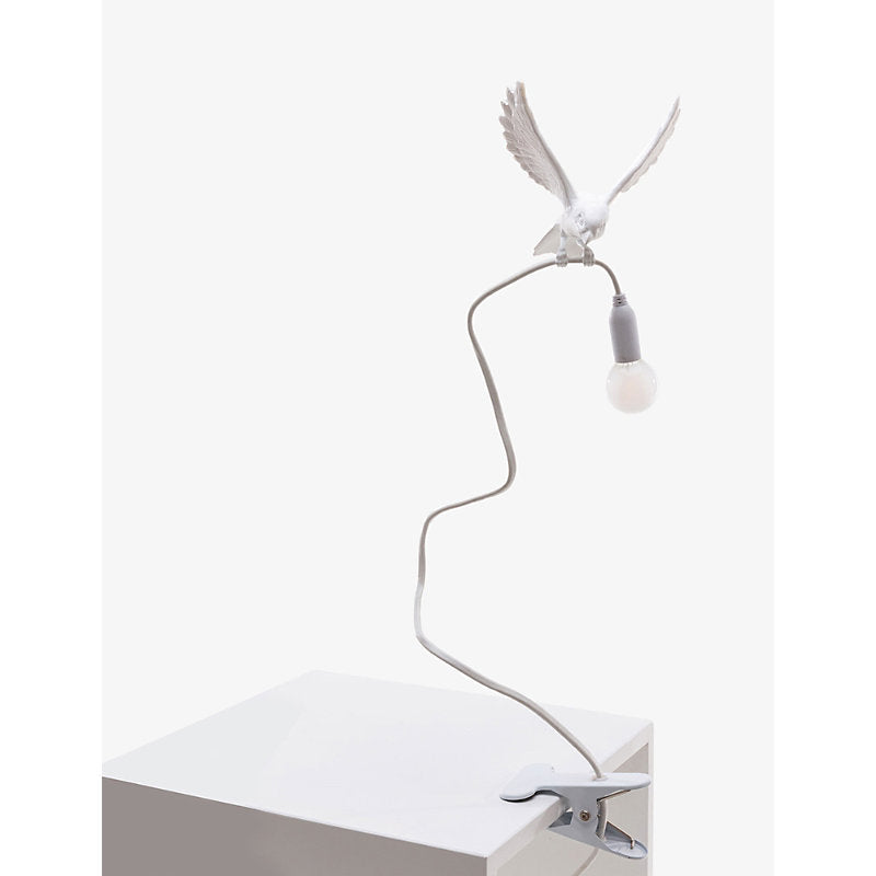 Seletti Sparrow Taking Off resin clamp lamp 100cm