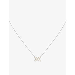 Chaumet Jeux de Liens 18ct white-gold, 0.01ct brilliant-cut diamond and mother-of-pearl necklace