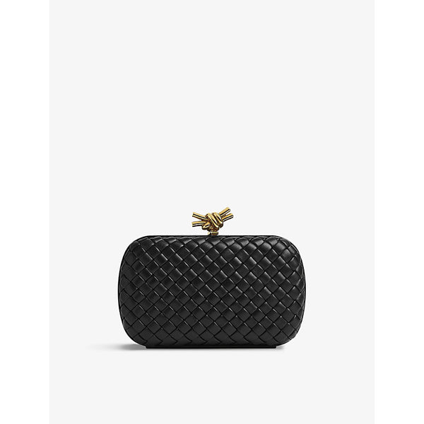 Bottega Veneta Knot intrecciato-woven leather clutch bag