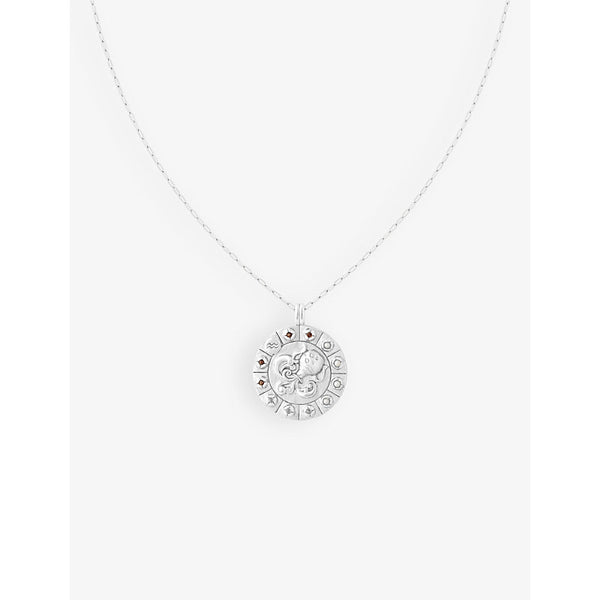  Astrid & Miyu Aquarius Bold Zodiac plated recycled 925 sterling-silver necklace