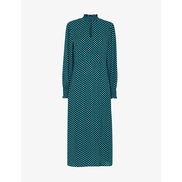 Whistles Star check-print viscose midi dress | WHISTLES