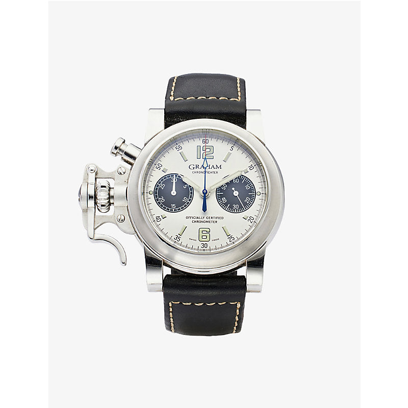 Reselfridges Watches Pre-loved Graham Chronofighter stainless-steel automatic watch