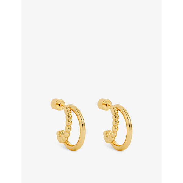 Oma The Label Dotted layered 18ct yellow gold-plated brass hoop earrings