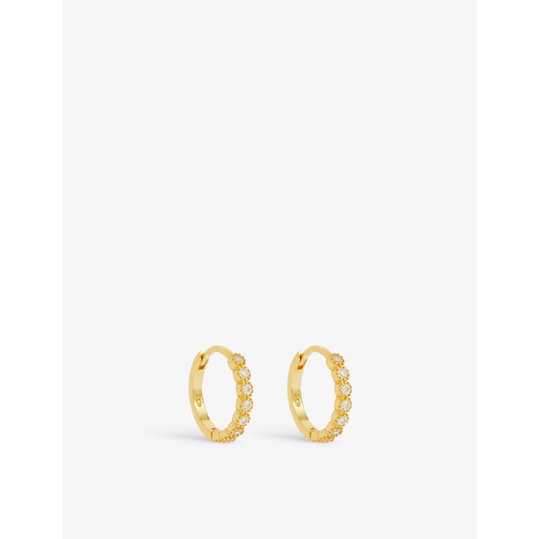 Oma The Label Vesla 18ct yellow-gold plated sterling-silver and cubic zirconia huggie earrings