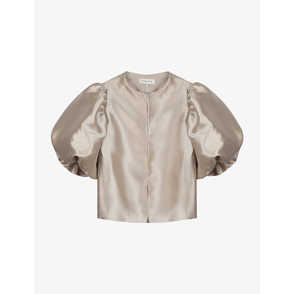 Womens Malina Cleo balloon-sleeve satin blouse