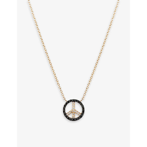 Roxanne First Peace 14ct yellow-gold and 0.04ct black-diamond necklace