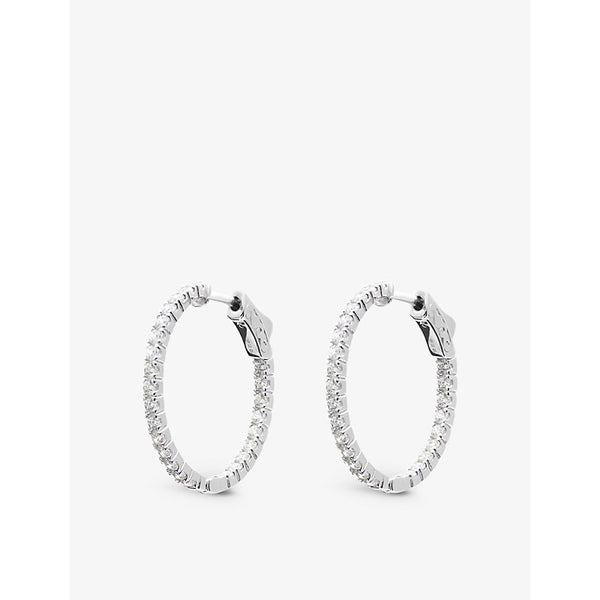  Carat London Cassia sterling-silver and cubic zirconia hoop earrings