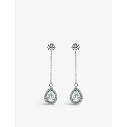 Womens Carat London Bee borderset pear-shaped sterling silver and cubic zirconia drop earrings