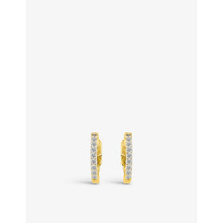  Carat London Baby yellow gold-plated vermeil sterling silver and cubic zirconia hoop earrings