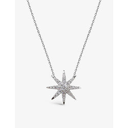  Carat London Atrias star-shaped sterling silver and cubic zirconia pendant necklace