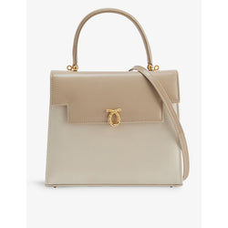  Launer Traviata leather top-handle bag