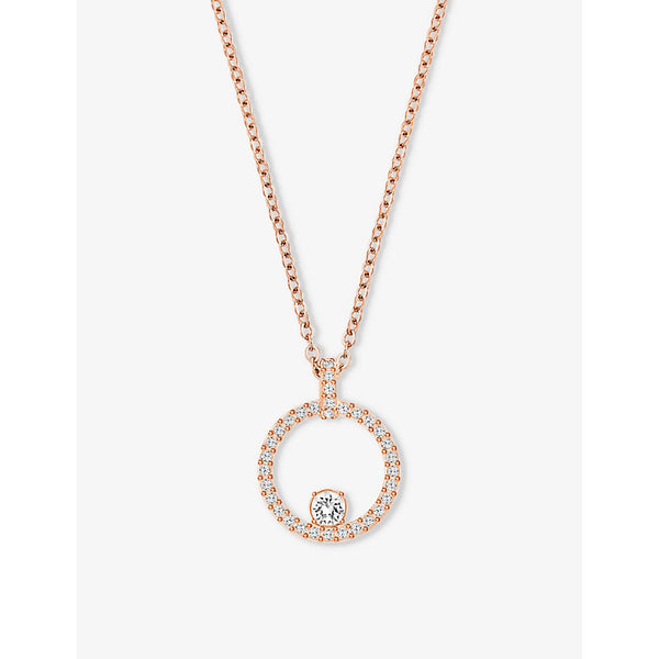 Swarovski Creativity brass and crystal circle pendant necklace