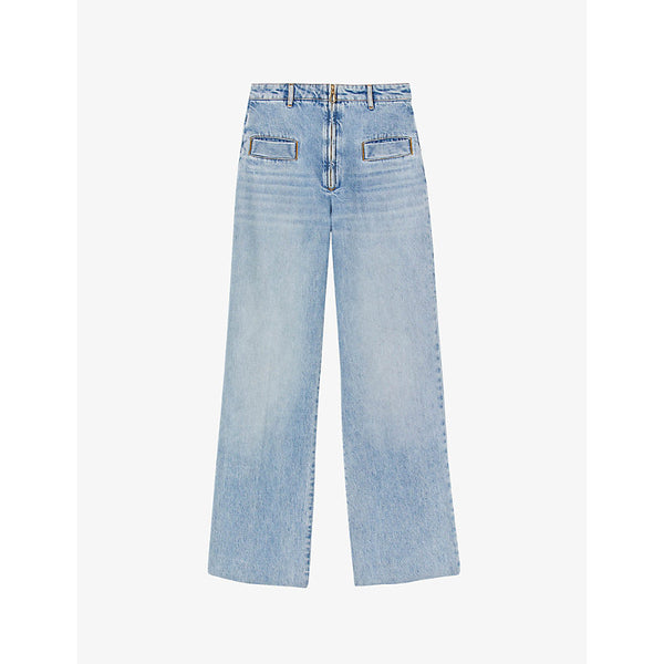  Sandro Oslo high-rise wide-leg jeans