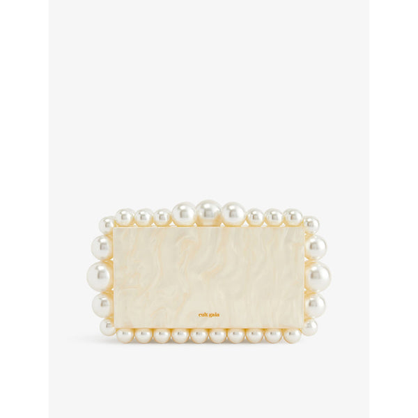 Cult Gaia Eos faux-pearl and acrylic clutch bag