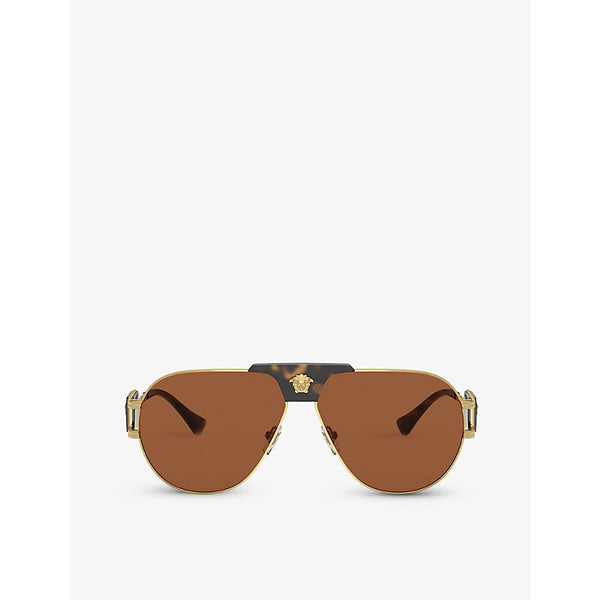  Versace VE2252 aviator-frame steel sunglasses