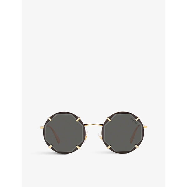 Tiffany & Co TF3091 round-frame metal sunglasses