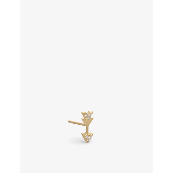 Rachel Jackson Lovestruck recycled 9ct yellow-gold and diamond single stud earring