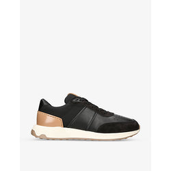  Tods Luxury leather and woven low-top trainers