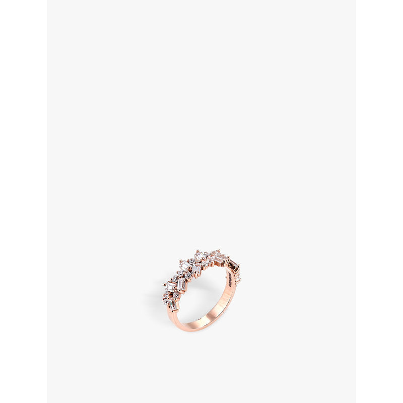 La Maison Couture Myriam Soseilos Jagged 9ct rose-gold and lab-grown sapphire eternity ring