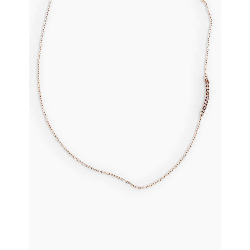 La Maison Couture Myriam Soseilos Double Face 9ct rose-gold, white-sapphire and black-spinel pendant necklace