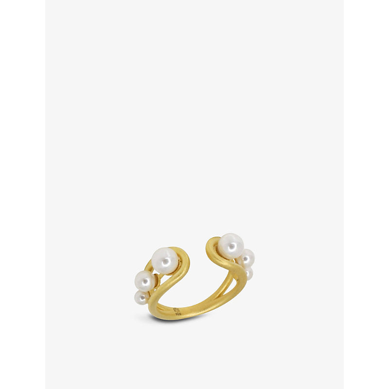 La Maison Couture Miphologia 18ct yellow-gold plated brass and pearl ring