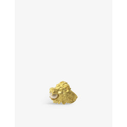 La Maison Couture Miphologia Lion 18ct yellow-gold plated brass and pearl cocktail ring