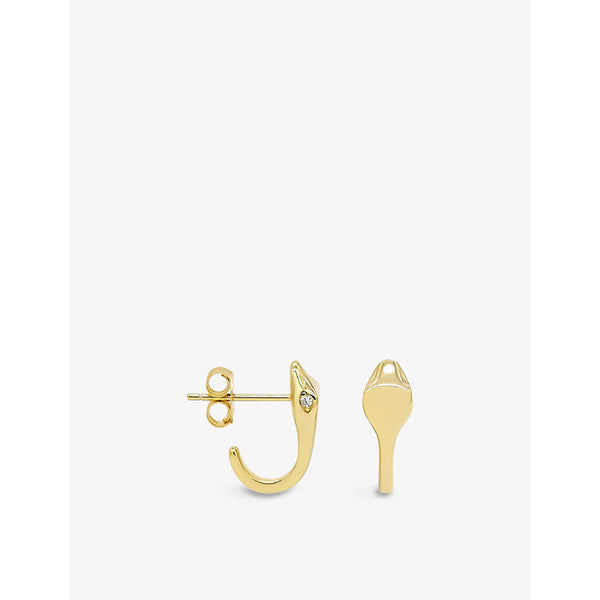  La Maison Couture Miphologia Snake 18ct gold-plated vermeil sterling-silver and cubic zirconia stud earrings