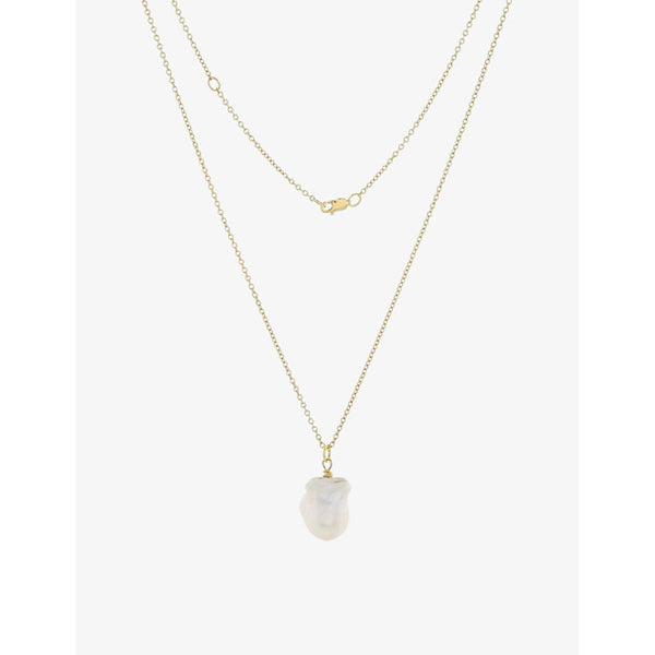 La Maison Couture Deborah Blyth Ula pearl and 18ct gold-plated silver pendant necklace