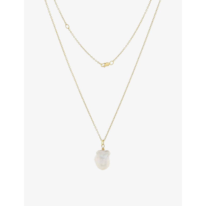 La Maison Couture Deborah Blyth Ula pearl and 18ct gold-plated silver pendant necklace