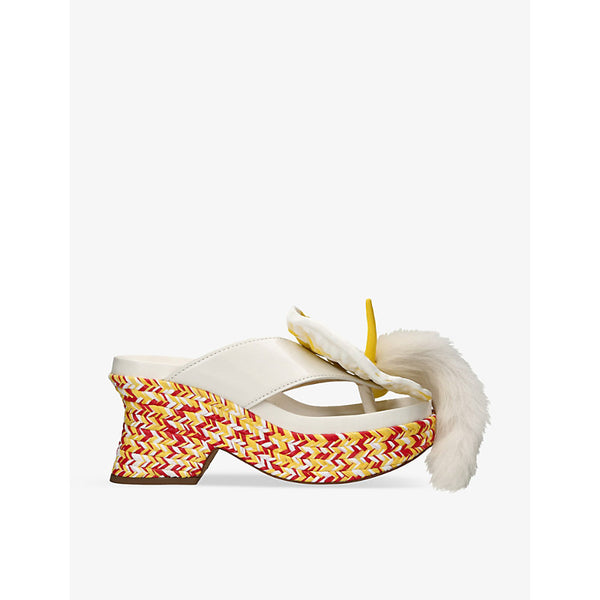 Loewe Petal flower-embellished leather platform sandals