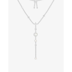  Apm Monaco Eternelle sterling-silver, zirconia, pearl and white nacre pendant necklace