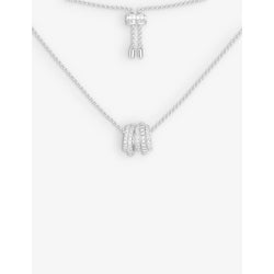  Apm Monaco Hoop-link sterling-silver and zirconia necklace