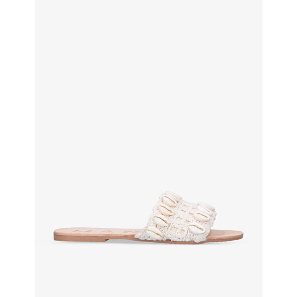  Manebi Yucatan shell-embellished raffia sandals