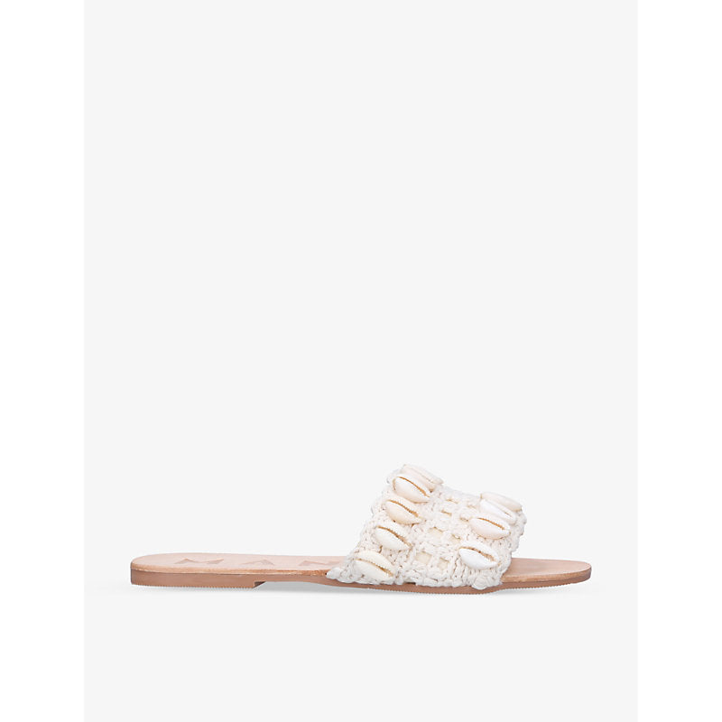  Manebi Yucatan shell-embellished raffia sandals